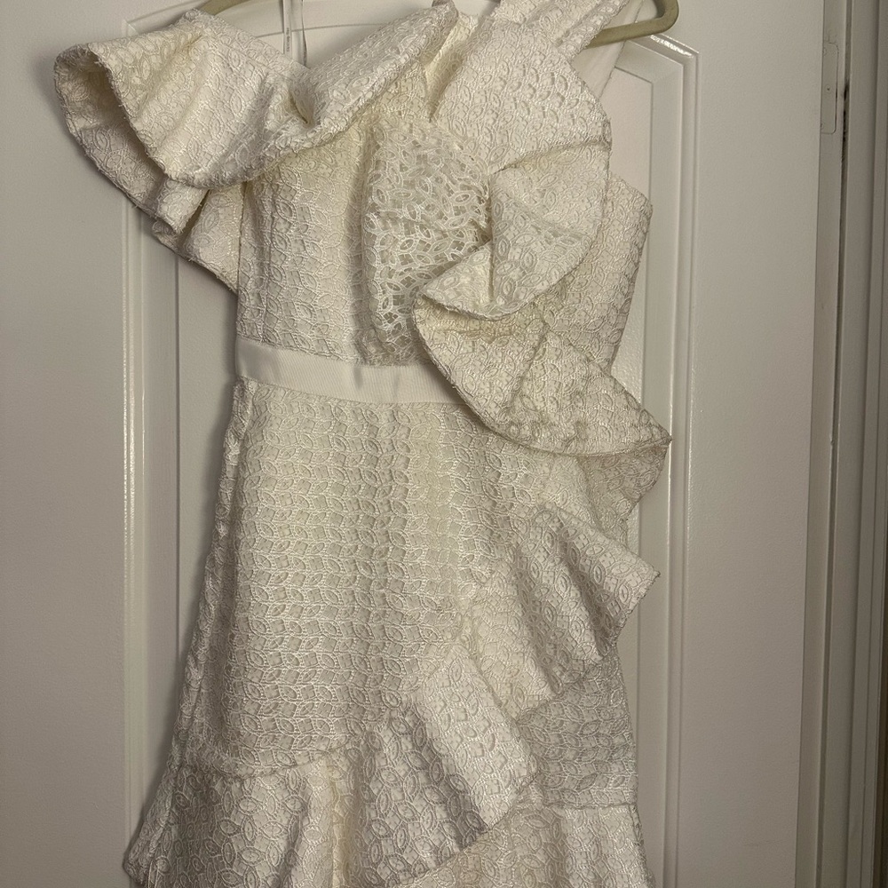 Elegant White Ruffled Dress